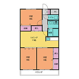 めぞんオアシス 3LDKの間取図画像