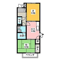 サープラス庄南 2DKの間取図画像