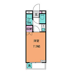 ヴィーブルハウス 2階1Kの間取り
