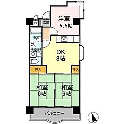 エスポア菰野 3DKの間取図画像