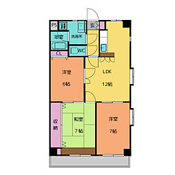 ルールマラン 2階3LDKの間取り