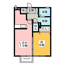セピアコート 1階1LDKの間取り