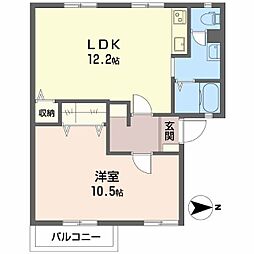 グランシャリオ日永西　Ｃ 1階1LDKの間取り