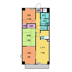 Ｄｏｒｆ　Ｇｌｏｒｉａ 5階3LDKの間取り