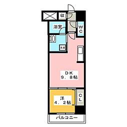 エトワール安島 6階1DKの間取り