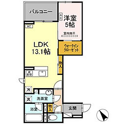 ディーシャンブル石塚町 1階1LDKの間取り