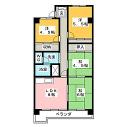 ピュアコート 8階4DKの間取り
