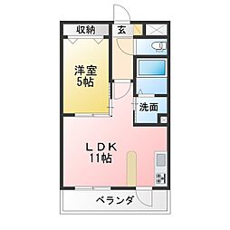 スペーシア 1LDKの間取図画像