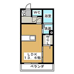 カルチェ・ジュネ 1LDKの間取図画像