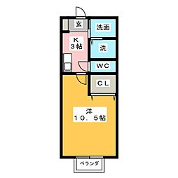 サン・プルミエ 1Kの間取図画像