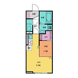 グランハイツスミレ ワンルームの間取図画像
