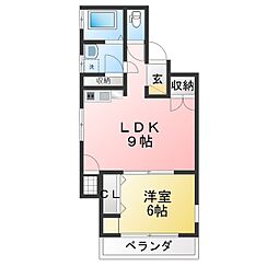 トランプコート四日市 1LDKの間取図画像