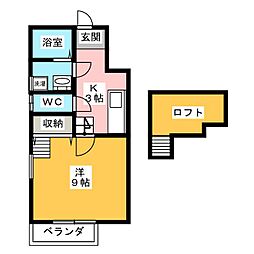 トップハウス波木4 1Kの間取図画像