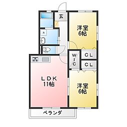 グラシアフィス霞ケ浦2番館 2LDKの間取図画像