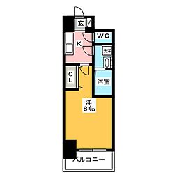 S-RESIDENCE四日市元町 1Kの間取図画像
