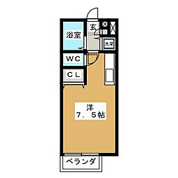 パサージュB ワンルームの間取図画像