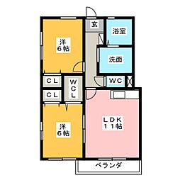 グラシアフィス霞ケ浦3番館 2LDKの間取図画像