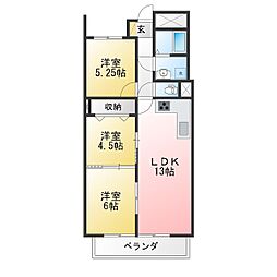 グランドメゾン四日市 3LDKの間取図画像