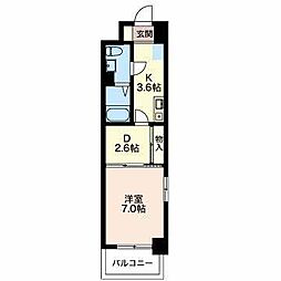 K.プレイス 1DKの間取図画像