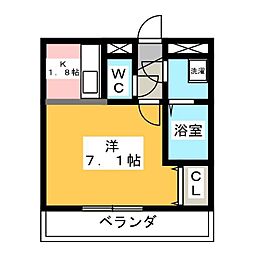 ユーミーマンション加藤A棟 1Kの間取図画像