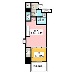 エトワール安島 1DKの間取図画像