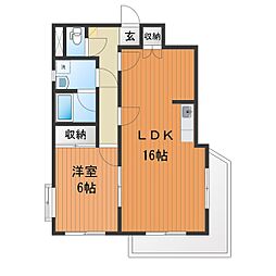 コーポ三瀧 1LDKの間取図画像