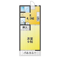 ファミールアサケ 1Kの間取図画像