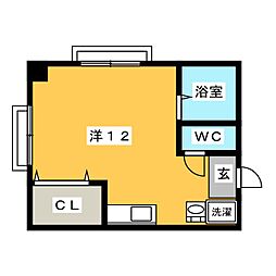 四季の館 4階ワンルームの間取り