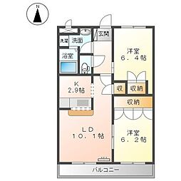 メゾン・ド・アンジュA 2LDKの間取図画像