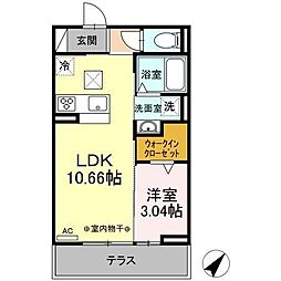 スカイ 1階1LDKの間取り