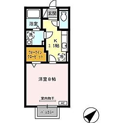 エトワール 1Kの間取図画像