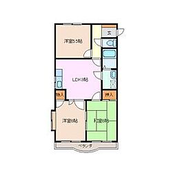 エクセレンス 3LDKの間取図画像