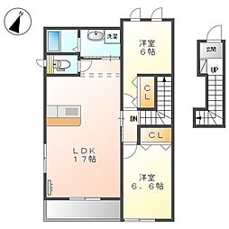ディアローレライ 2LDKの間取図画像