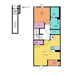 ネージュ 1LDKの間取図画像