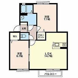 サミットA 2LDKの間取図画像
