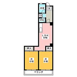 丸山ハウジングセンタービルメゾン丸山 2LDKの間取図画像