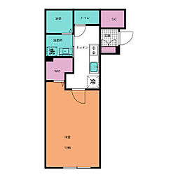 YOUR MAISON camellia 1Kの間取図画像
