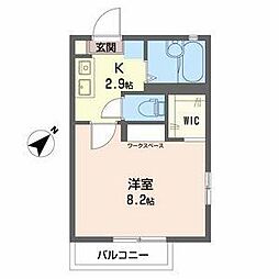 フェアリーランドB 1Kの間取図画像