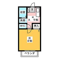ラ・テラ栄 1Kの間取図画像