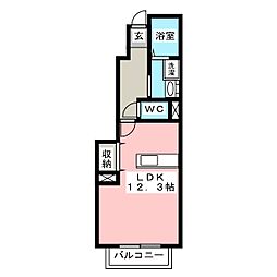 アンソレイエガルデン 1Kの間取図画像