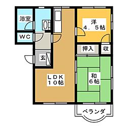 グリーンタウン 2LDKの間取図画像