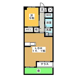 レヴァンテ 1LDKの間取図画像