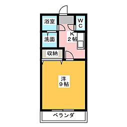 グレートピレニーズ 1Kの間取図画像