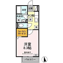 ボナンザ 1階1Kの間取り