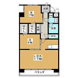 Ｍ’ｓ　ＡＲＴＩ 3階2LDKの間取り
