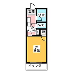 ビューハイツ桜田 1Kの間取図画像