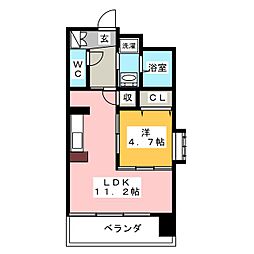 エムズフィオレ 1LDKの間取図画像