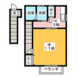 ネクスト島崎 1Kの間取図画像
