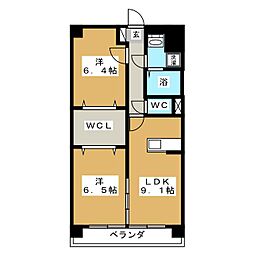 マジェスティ 2LDKの間取図画像