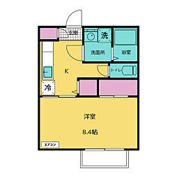 RESIDENCE明神 1Kの間取図画像